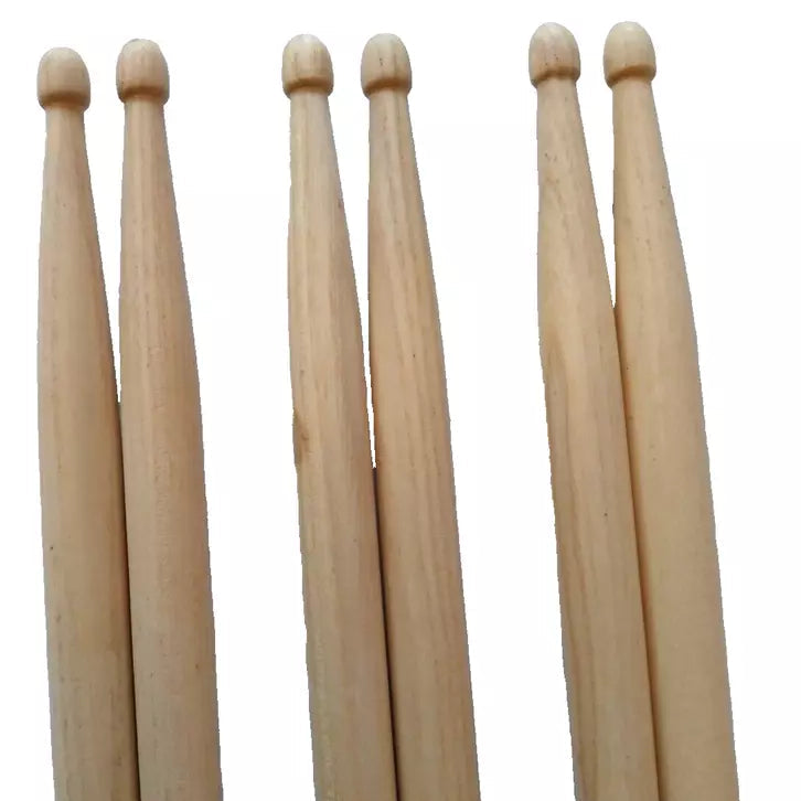 QTX Drumsticks 5A Wood Tip Bundle (3 pairs)
