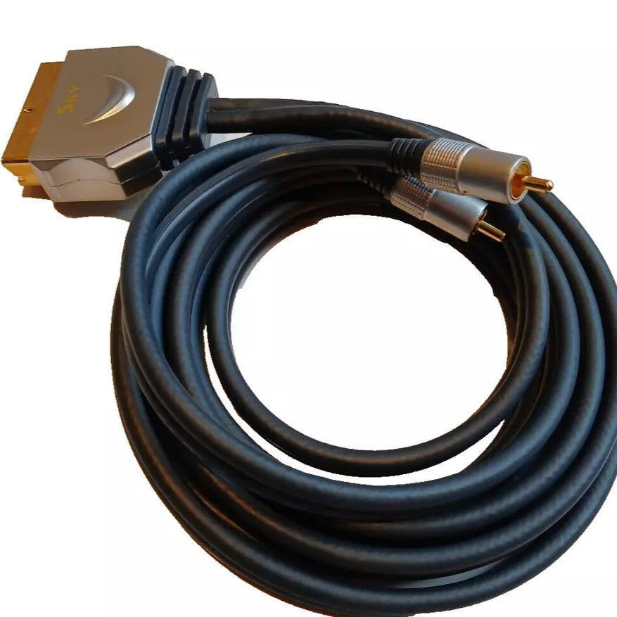 AV Scart RCA Phono Gold Plated Connectors 3m Cable