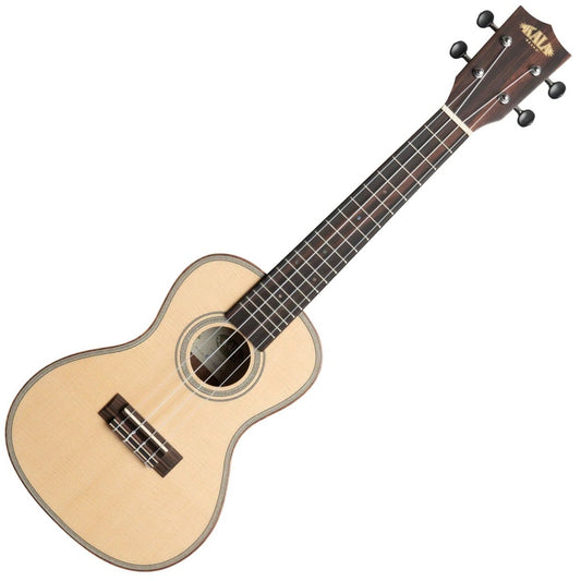 Kala Brand Solid Spruce Top Striped Ebony Concert Ukulele