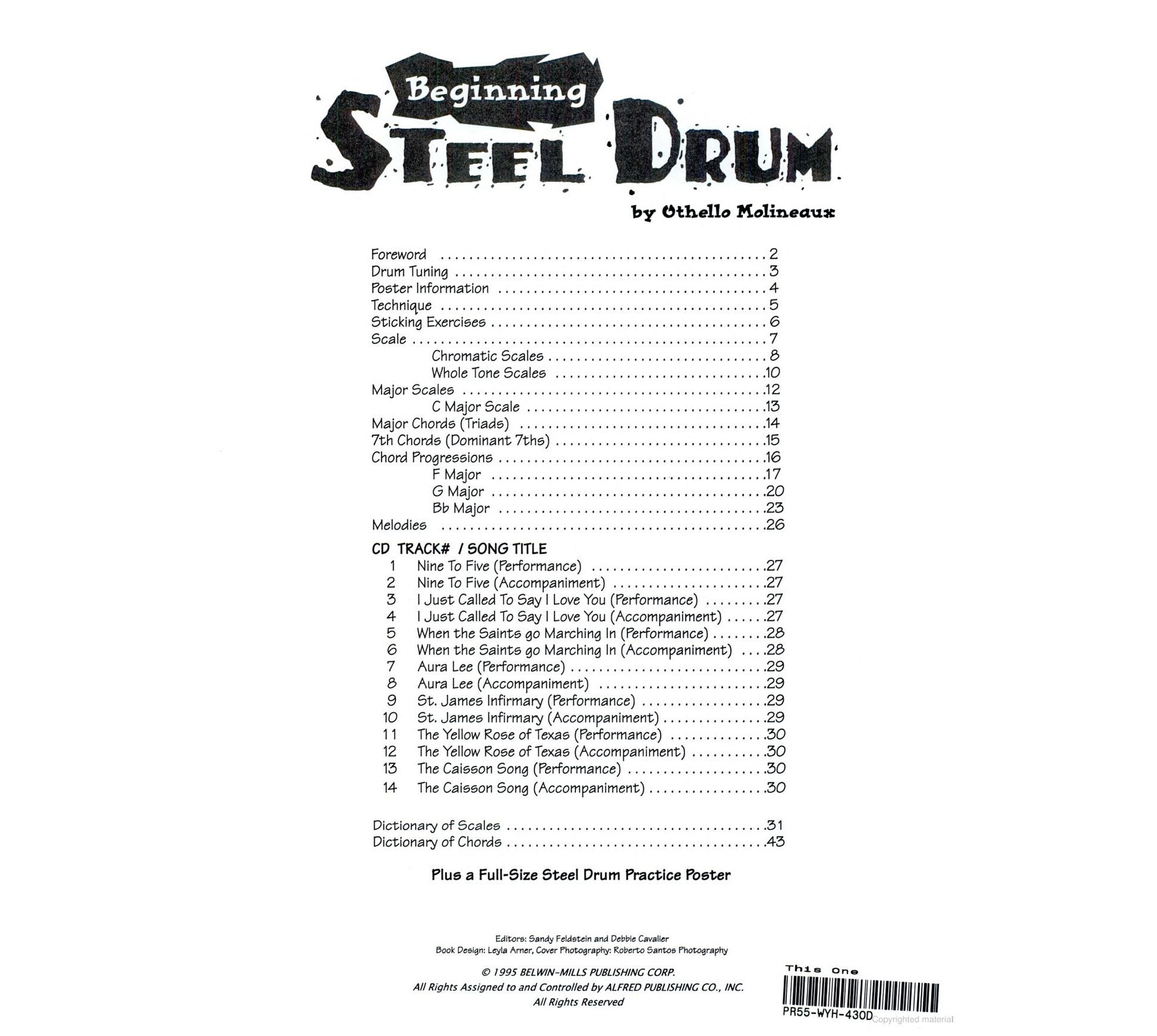 Beginning Steel Drum Book Othello Molineaux 0897249739