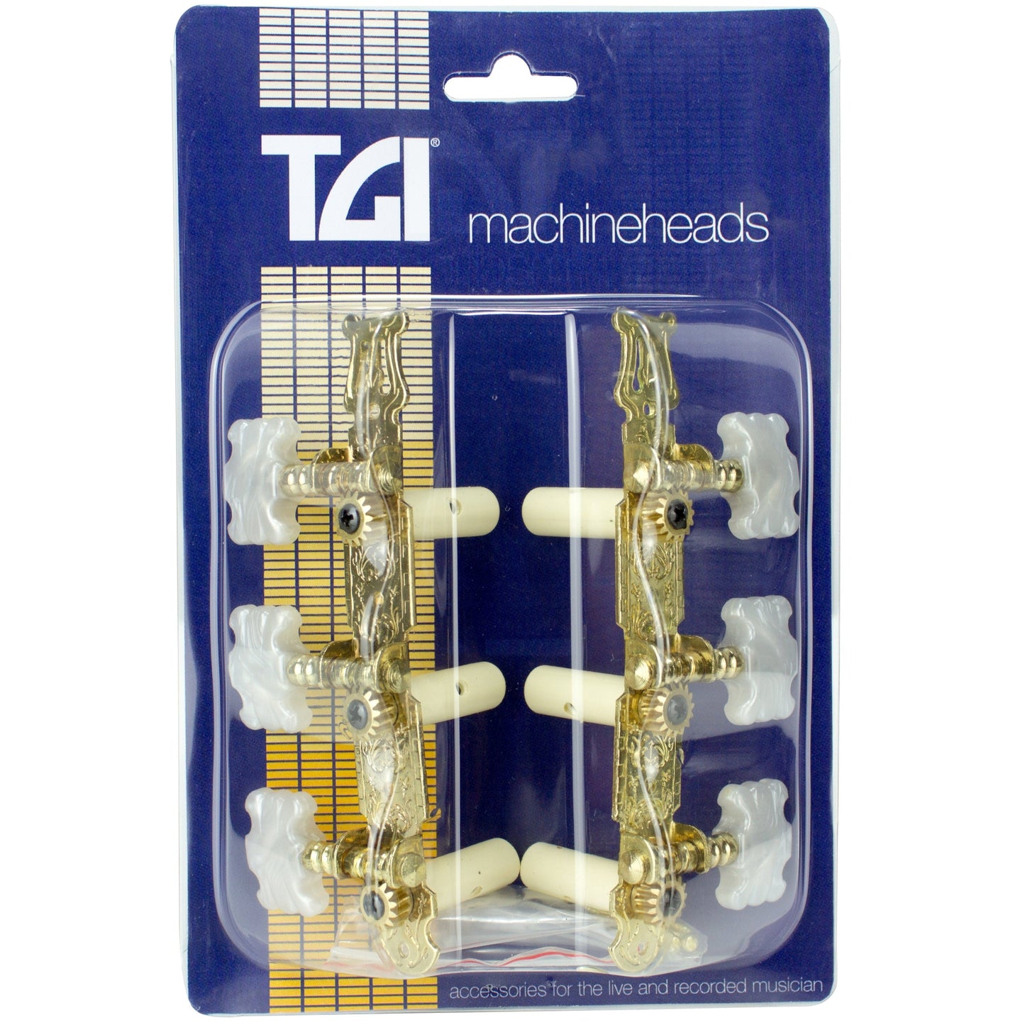 TGI Guitar Machine Tuning Head Classical 3 In A Line Gold  Lyra