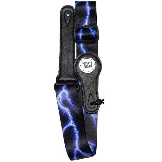 TGI Guitar Strap Lightning On Black Nylon