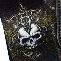 TGI Guitar Strap Celtic Cross Skull On Black Nylon
