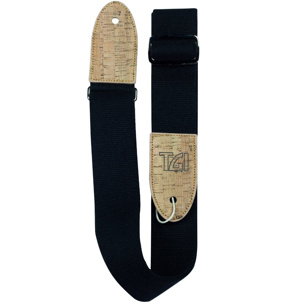 TGI Vegan Guitar Strap Woven Black Cotton