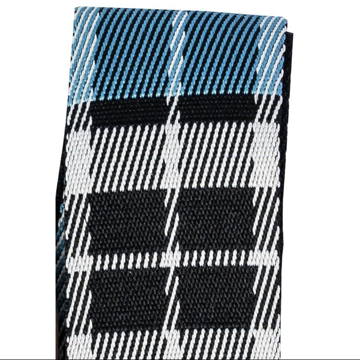 TGI Guitar Strap Woven Cotton Vegan Blue Tartan