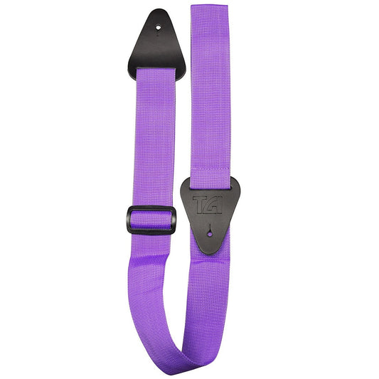 TGI Guitar Strap Purple Woven Leather Ends