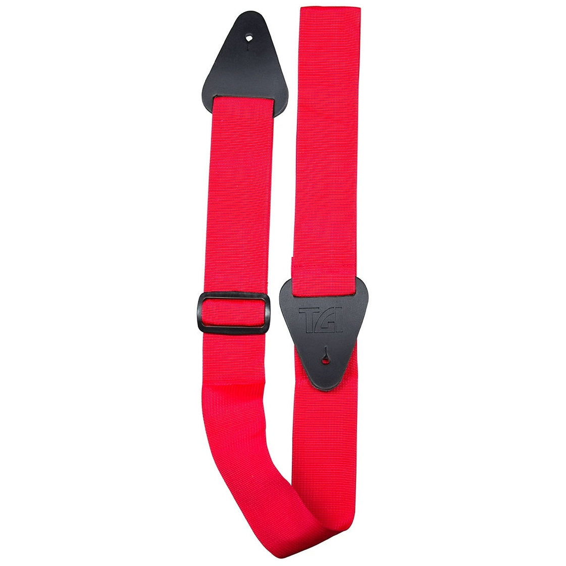TGI Guitar Strap Plain Red Nylon Weave