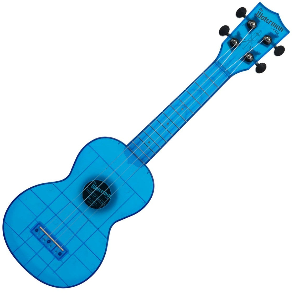 Kala Waterman Transparent Soprano Ukulele - Cobalt Blue