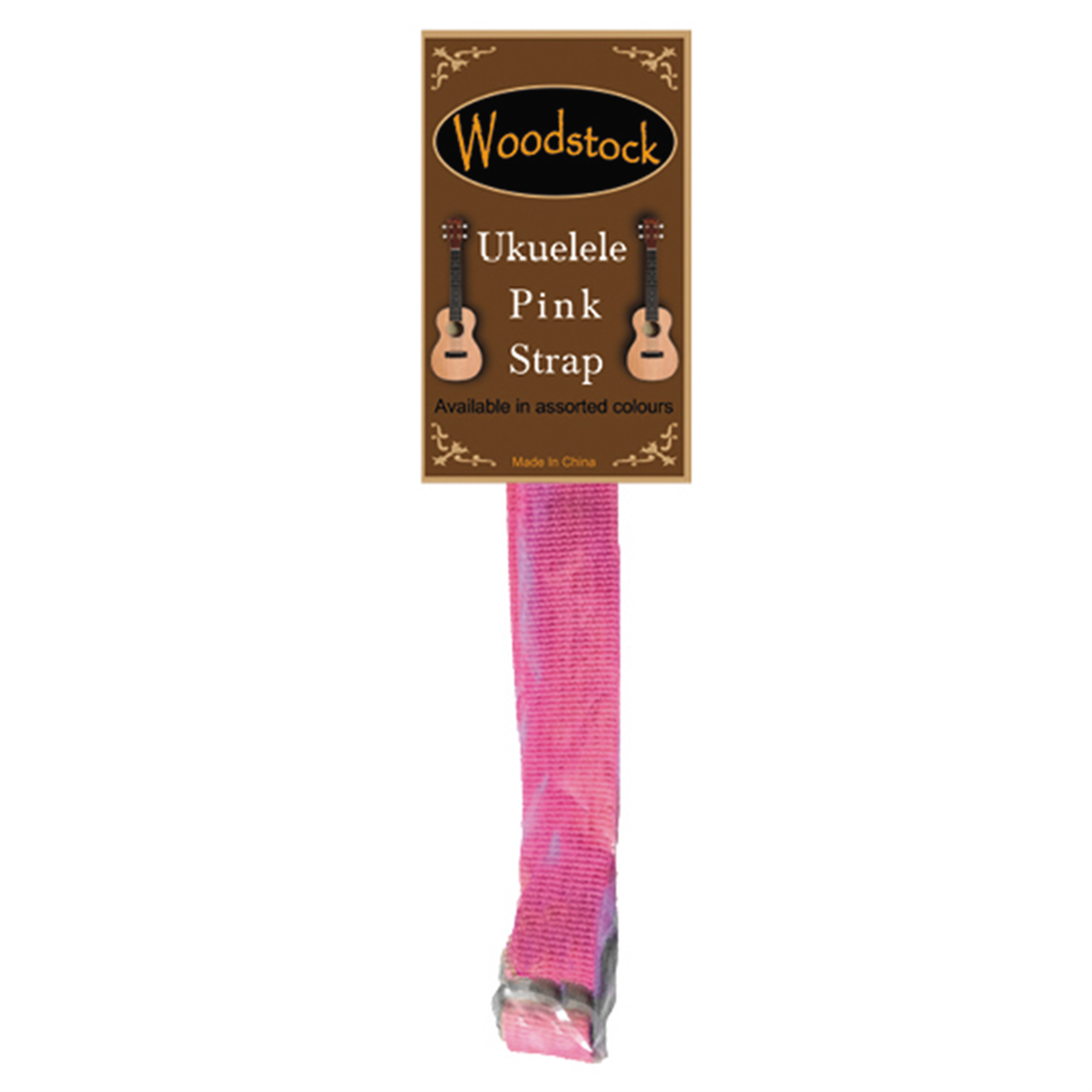 Woodstock Traditional Ukulele Strap Sling - Pink